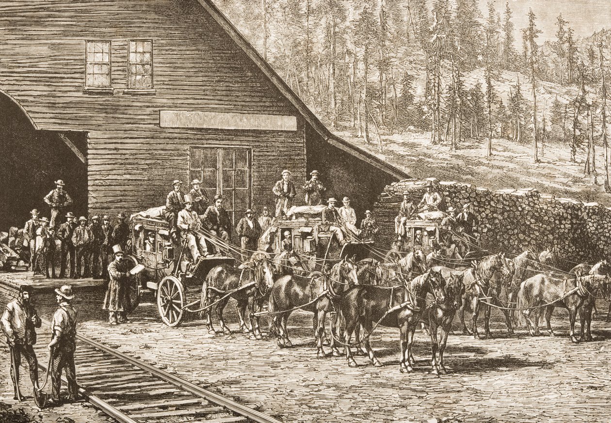 Reno Station på Central Pacific Railway, ca 1870, från 