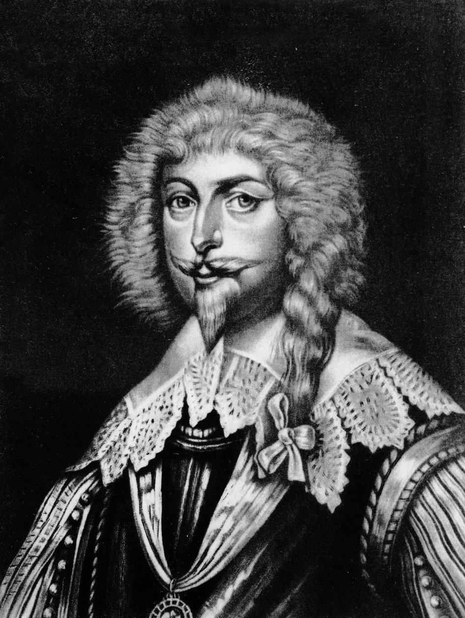 Sir Edward Sackville (1591-1652) 4th Earl of Dorset, illustration från "Portraits of Characters Illustrious in British History", graverad av Richard Earlom (1743-1822) och Charles Turner (ca 1773-1857) av English School