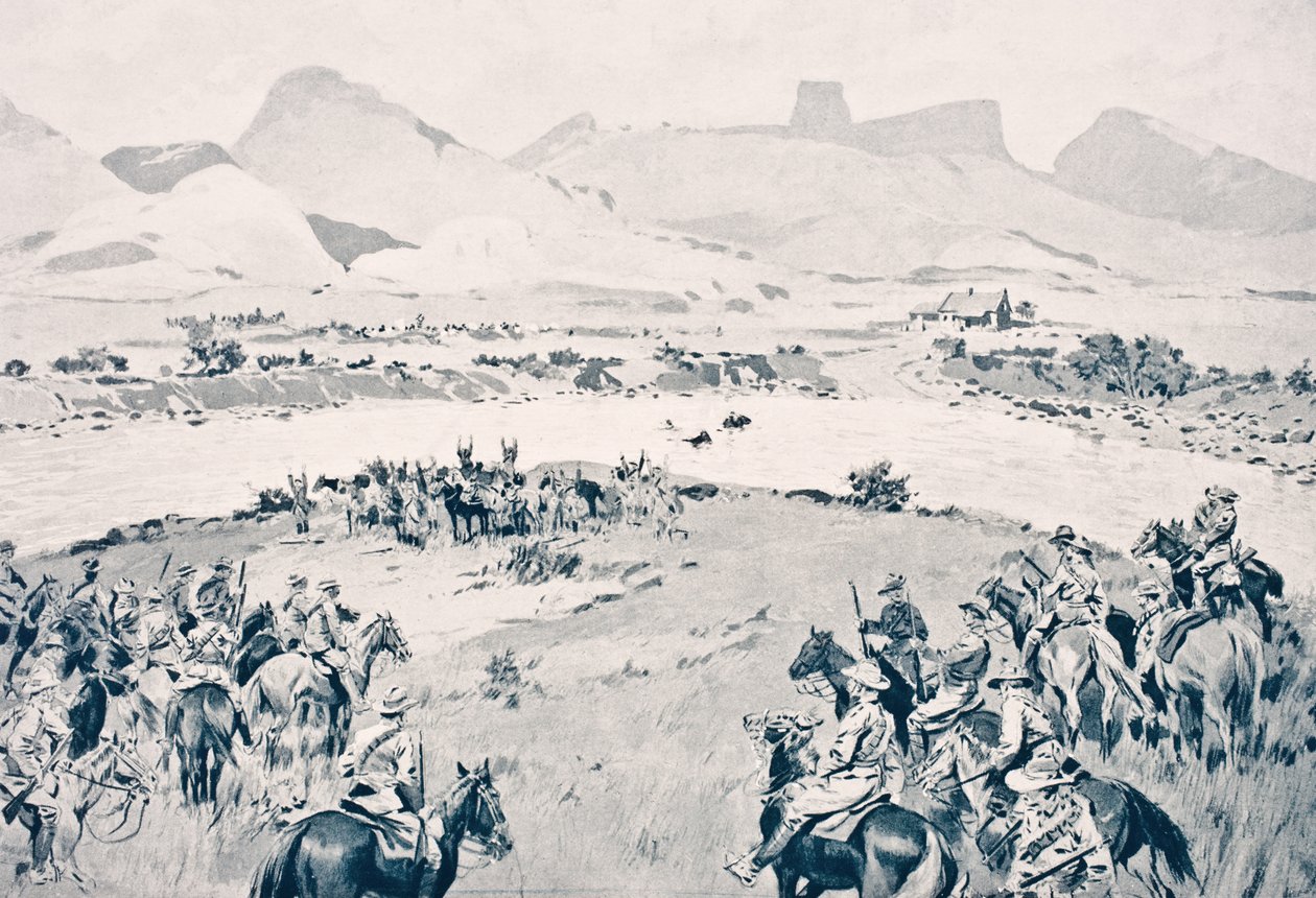 Sydafrika. Beyer-tropper overgiver sig ved Vaal-floden efter Maritz-oprøret, den 8. december 1914, fra 