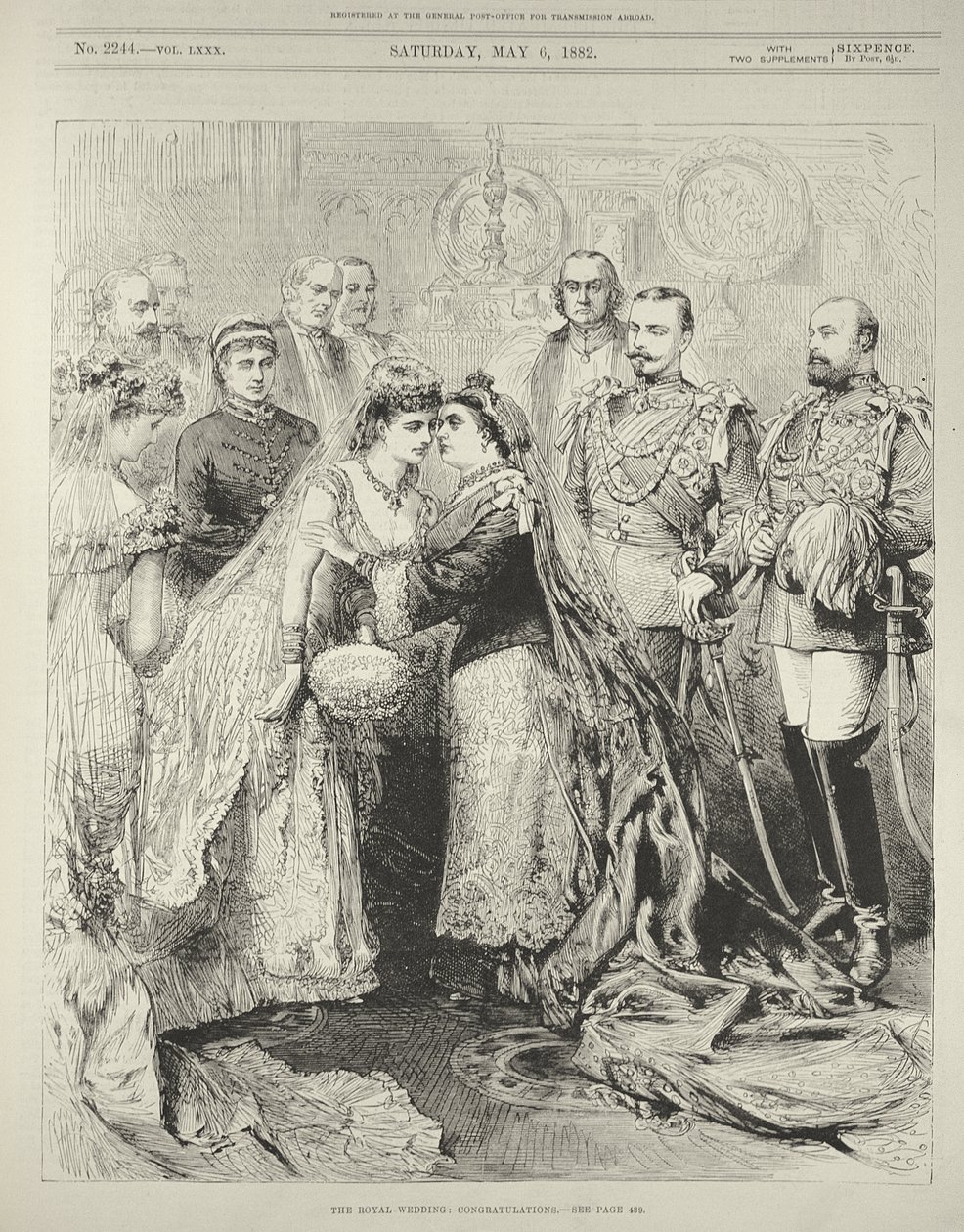 Det kungliga bröllopet: Prins Leopold (1853-84), hertig av Albany till prinsessan Helen av Waldeck-Pyrmont i St. George