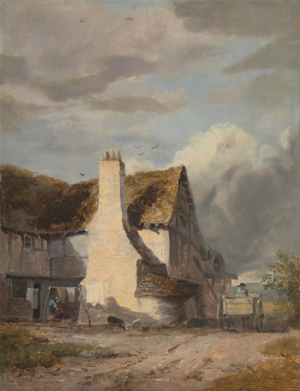 Cottage by a country lane  av Unbekannt Unbekannt