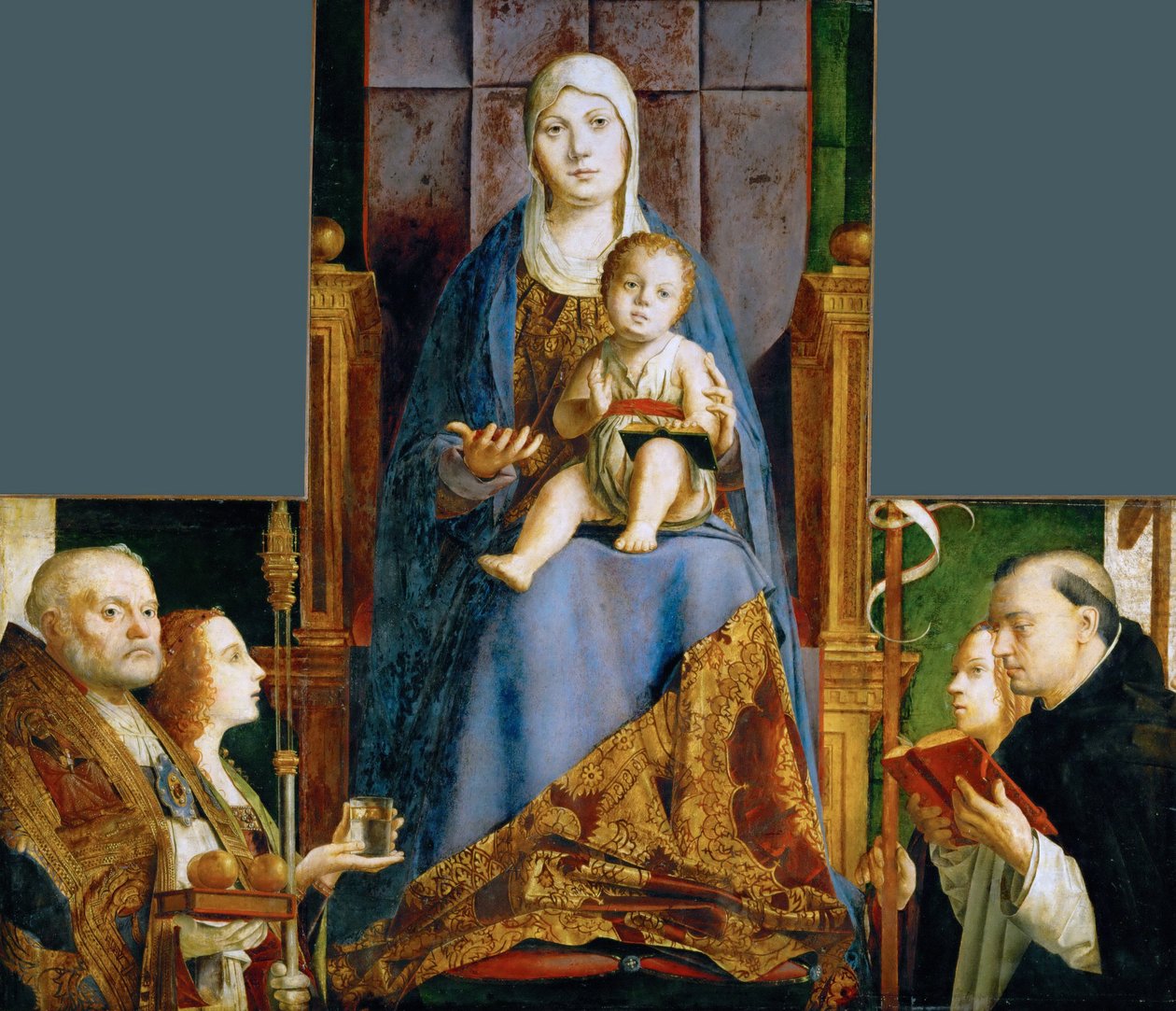  Madonna with SS Nicholas of Bari, Anastasia , Ursula, Dominic and Helen av Antonello de Antonio