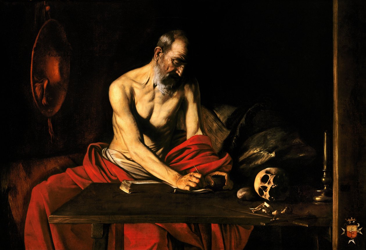 Saint Jerome Writing av Michelangelo Merisi Caravaggio