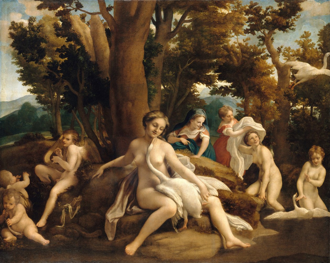 Leda och Svanen av Antonio da Correggio