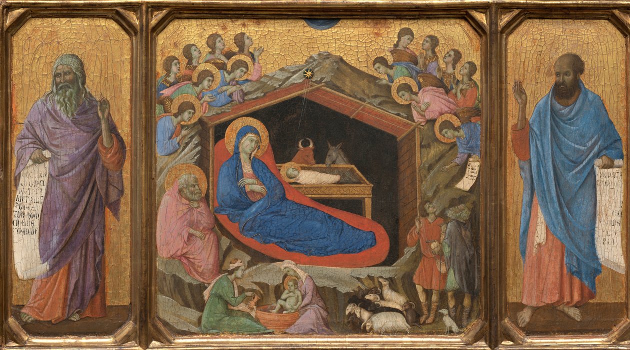 Födelsen med profeterna Jesaja och Hesekiel av Duccio di Buoninsegna