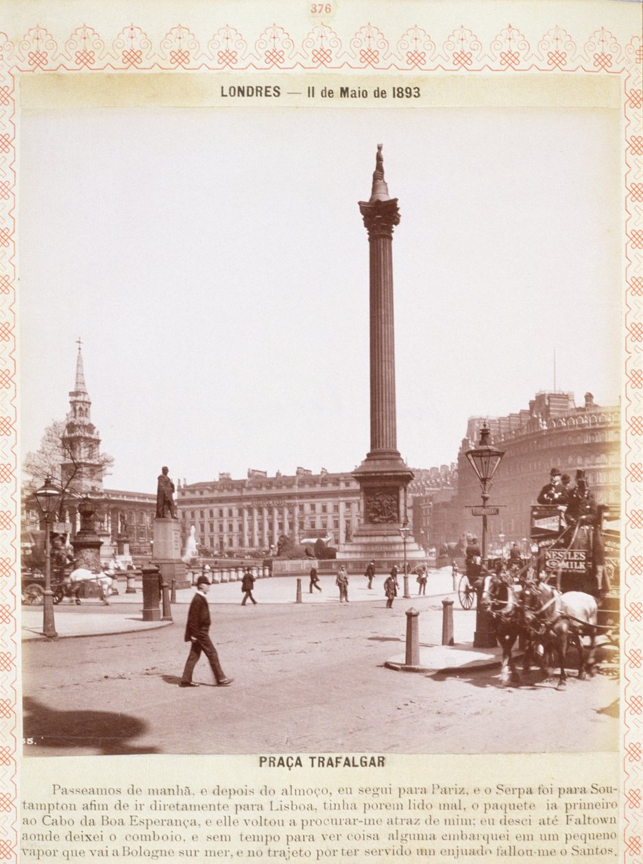 Nelsons kolumn, Trafalgar Square, ca 1893 av English Photographer