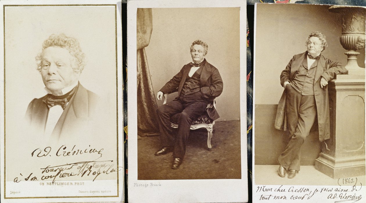 Carte de Visite föreställande Adolphe Cremieux, c.1862 av French Photographer