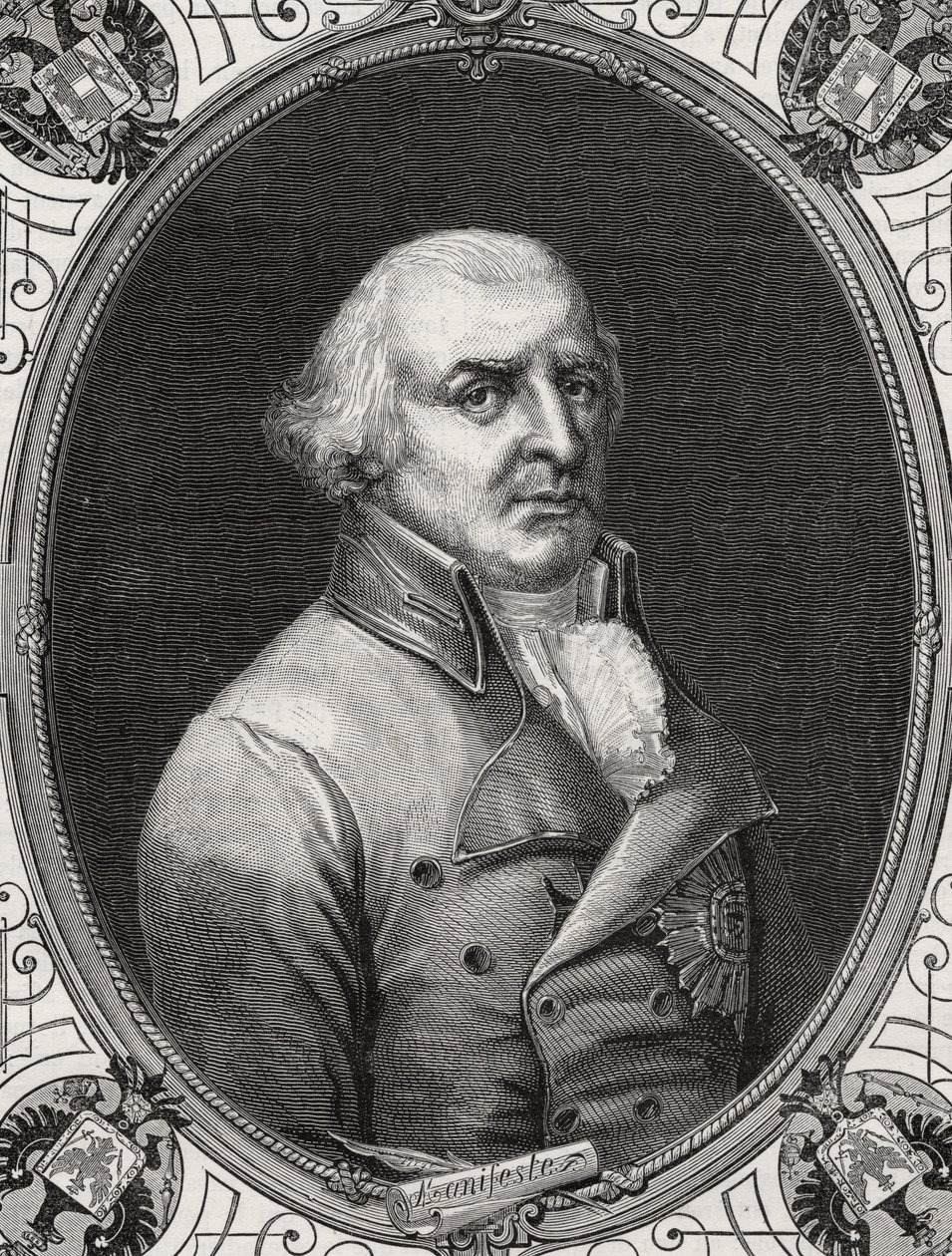 Karl Wilhelm Ferdinand, hertig av Brunswick-Luneberg, graverad av Stephane Pannemaker (1847-1930) efter Rambert, från 