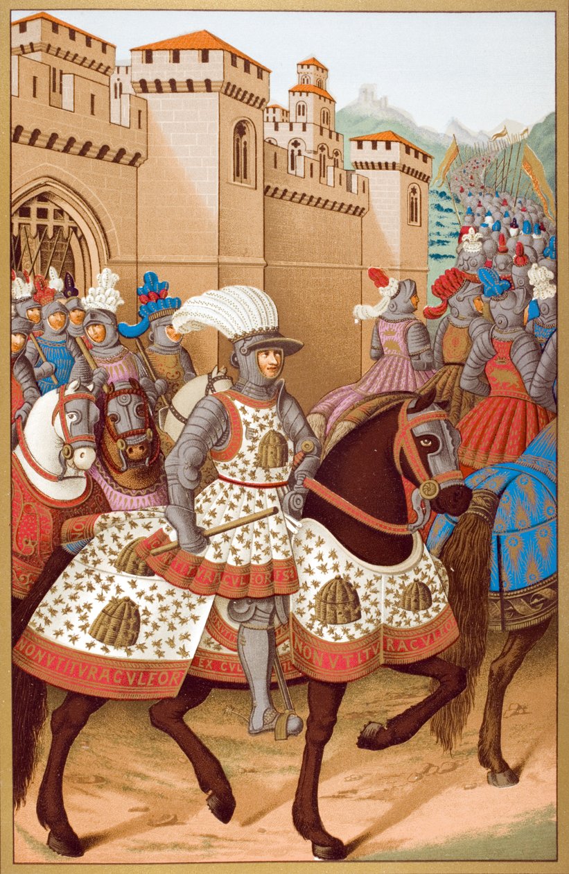 Ludvig XII (1462-1515) och hans armé lämnar Alexandria, 24 april 1507, efter en miniatyr av Jean Marot (1619-79) från 
