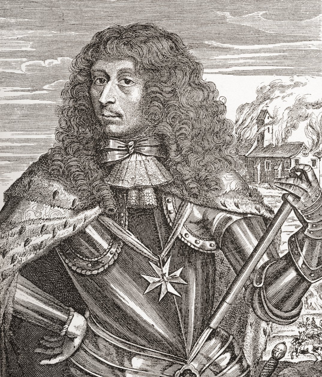 Louis de Bourbon, Prince of Condé aka le Grand Condé, 1621 1686. Fransk general. Från Les Heures Libres publicerad 1908. av French School