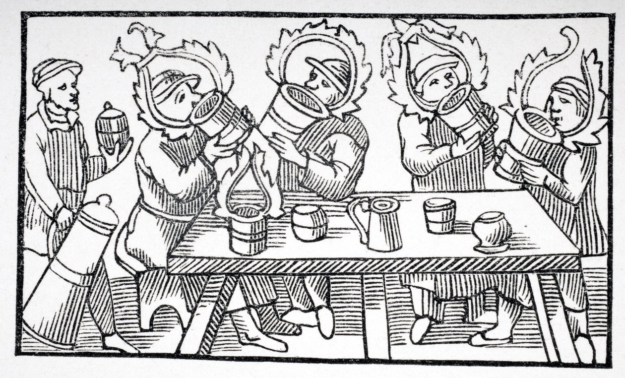Män som dricker, illustration från 