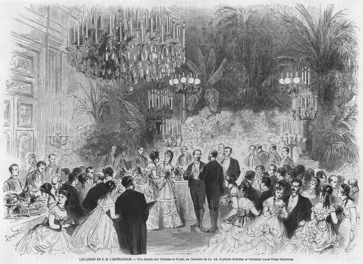 O Aso Gafua a le Empress Eugenie (1826-1920) i le Tuileries, Festival i le mamalu o Edward (1841-1910) Prince of Wales ma Louis Victor (1833-96) Archduke o Austria, 1867 swed av French School