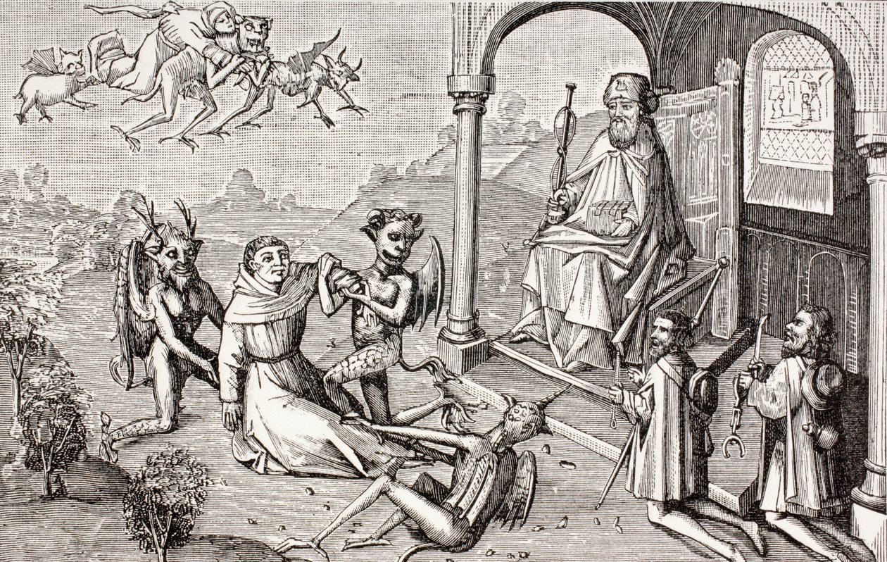 Magikern Armogenes beordrar djävlar att ge honom aposteln St. James, från 