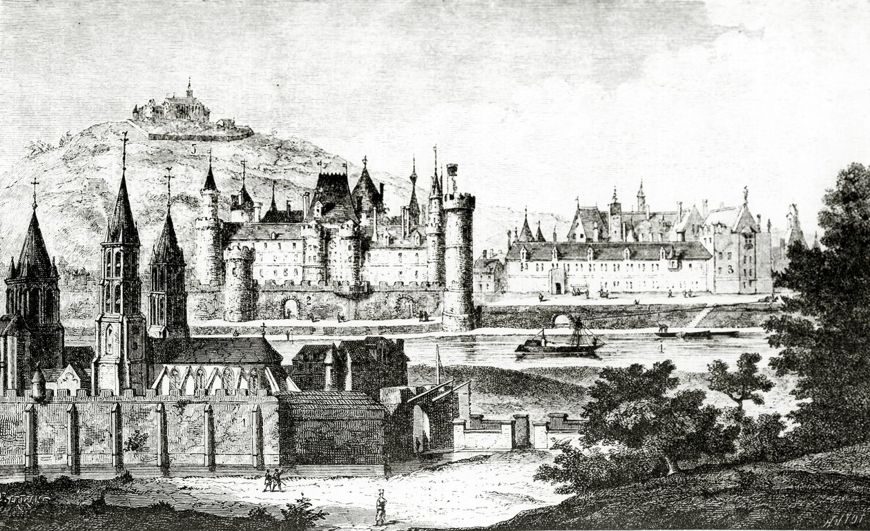 Vaaiga o Saint-Germain-des-Pres ma le Pre-aux-Clercs i le taimi o le nofoaiga a Charles V, mai le 