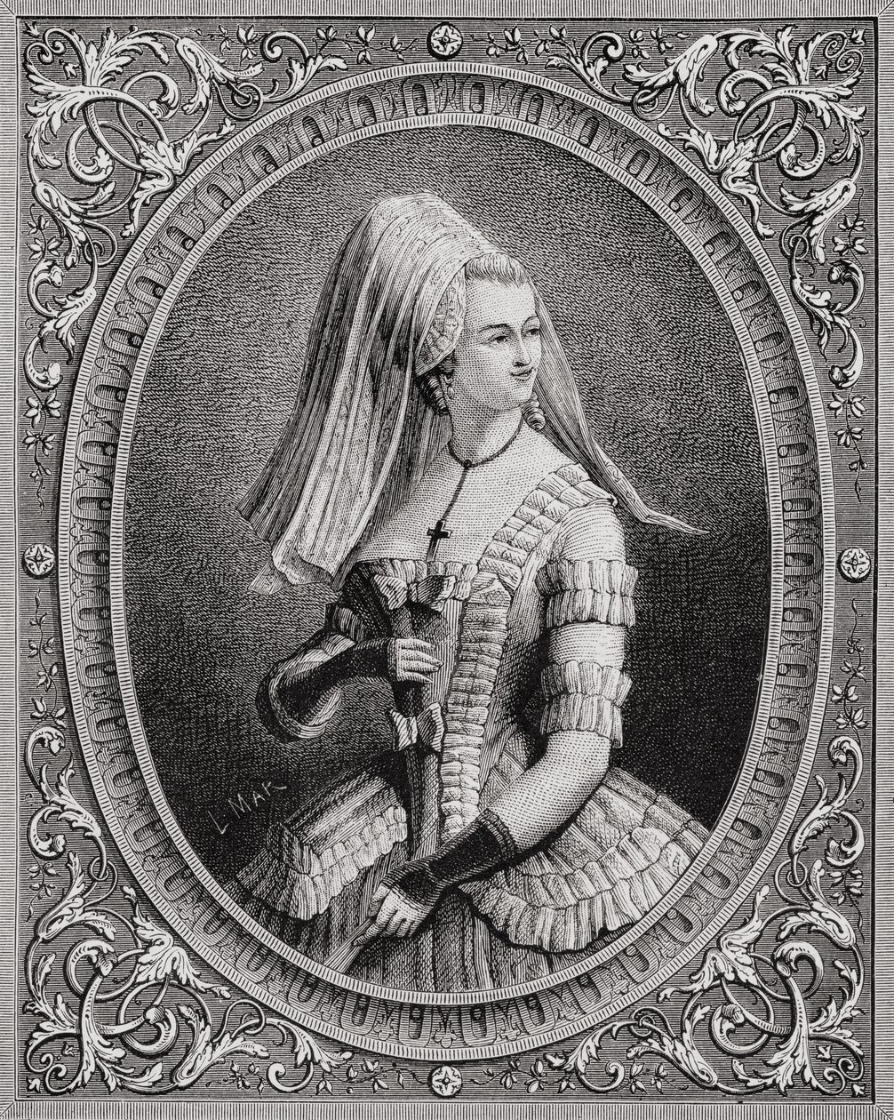 Yolande Martine Gabrielle de Polastron (1749-93) Madame de Polignac, från "Histoire de la Revolution Francaise" av Louis Blanc (1811-82), graverad av Pannemaker (f.1822) 1847-62 av French School