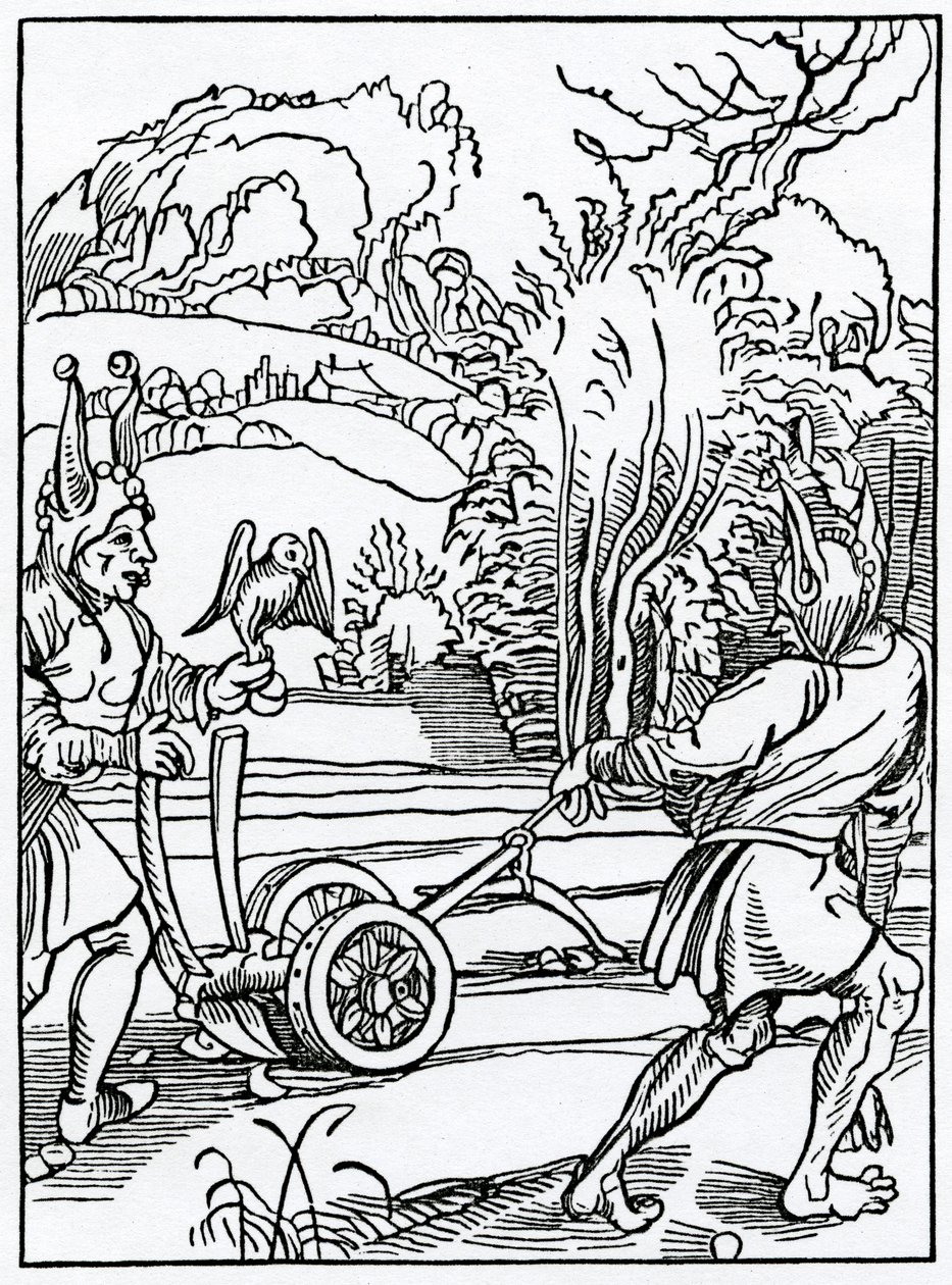 Av hym that wyll nat folowe nor ensue goda råd och nödvändiga illustrationer från Alexander Barclays engelska översättning av 