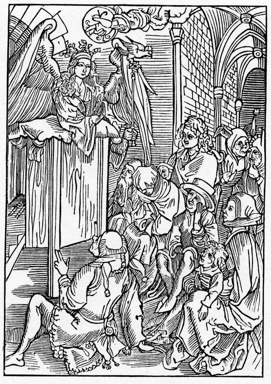 Af prædikenen eller lærdommen om wysdome både til kloge mænd og dårer, illustration fra Alexander Barclays engelske oversættelse af 