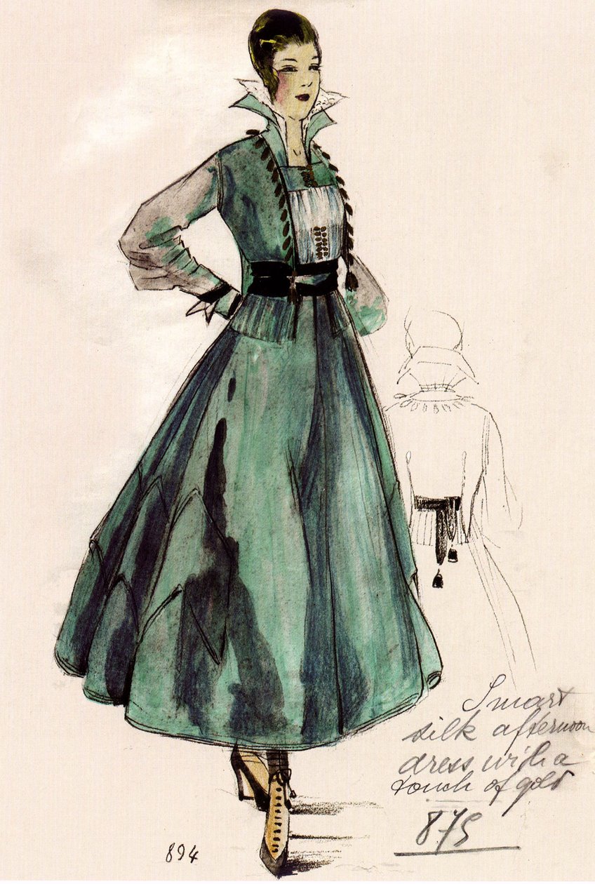  The design of a silk afternoon dressn:     n av House