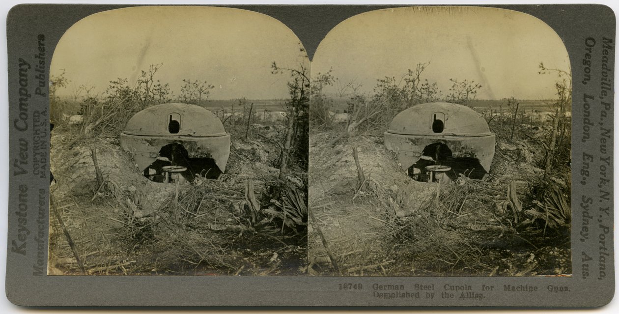 Demolished German Machine Gun Cupola av Keystone View Company