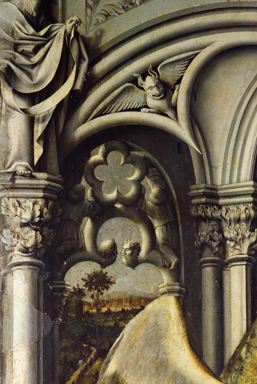 Arkitektoniska detaljer från Aix Annunciation, c.1445 (detalj av 26541) av Master of the Aix Annunciation