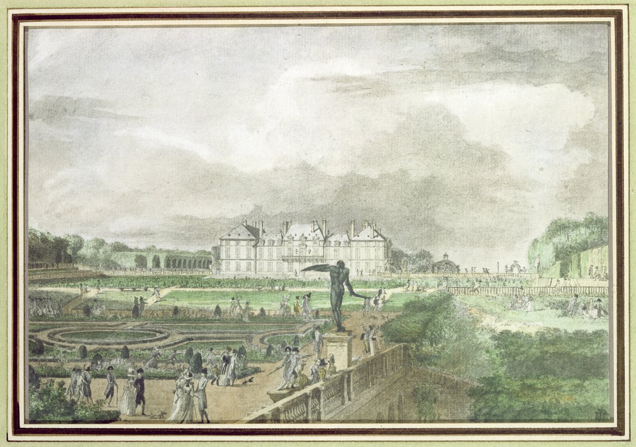 Chateau and Garden of Sceaux (wc på papper) av Meunier