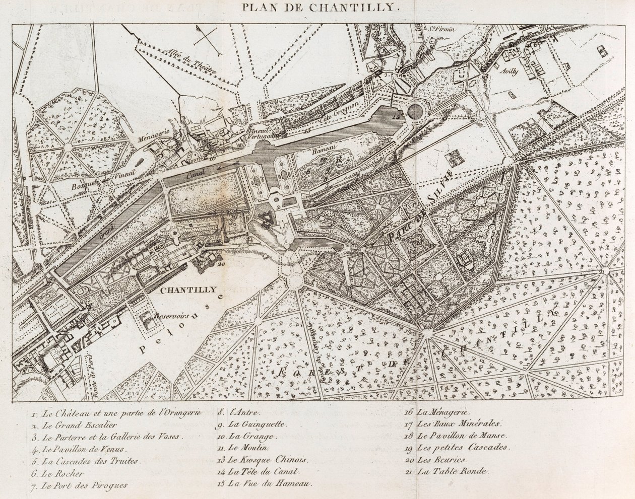 Promenades ou itinéraires des jardins de Chantilly av   Mérigot