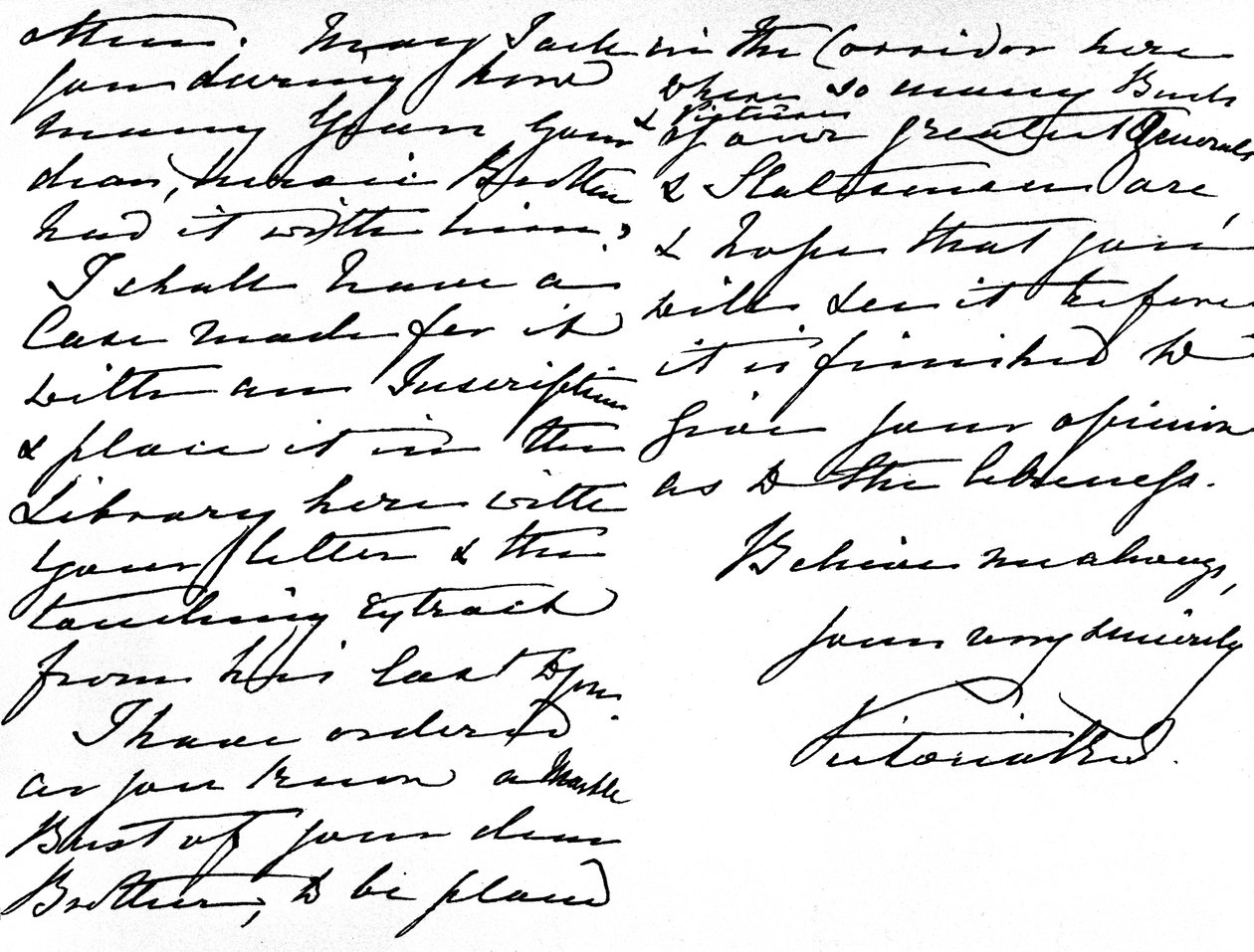 Brev till miss Gordon, där hon tackar henne för gåvan av en bibel som hade tillhört hennes bror, general Gordon, och frågar hur länge Gordon hade ägt denna "skatt", skrivet på Windsor Castle, 16 mars. av Queen Victoria