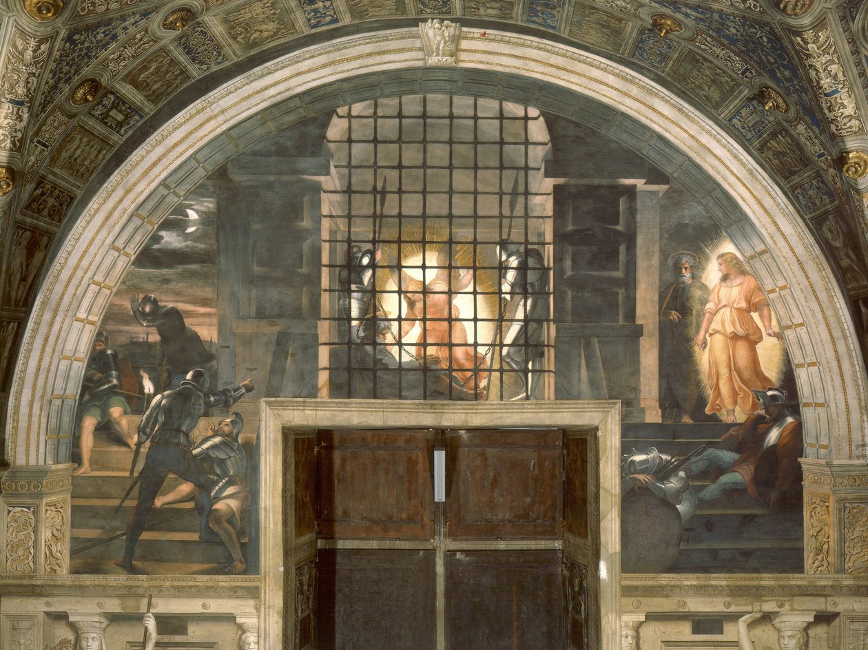 Liberación de San Pedro av Raffaello Sanzio Raphael