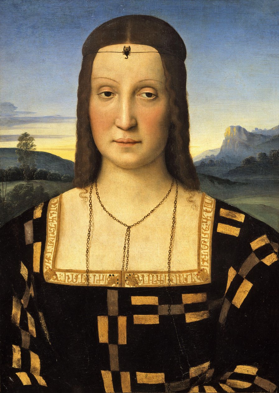 Portrait of Elisabetta Gonzaga av Raffaello Sanzio Raphael
