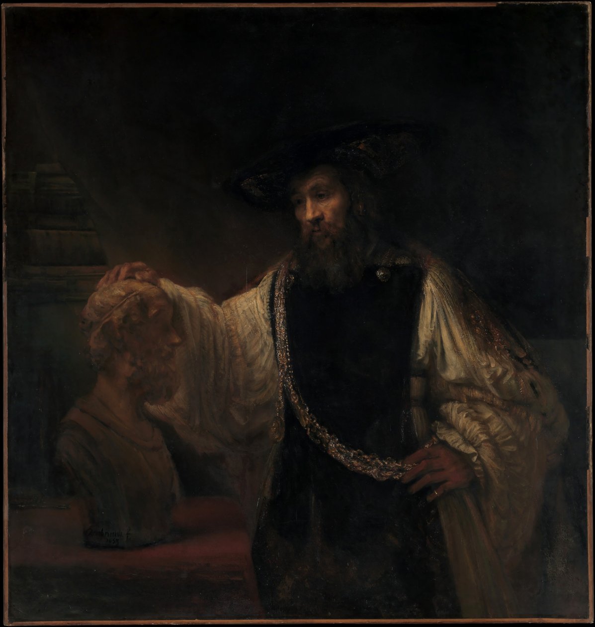 Aristoteles med en byst av Homer av Rembrandt van Rijn