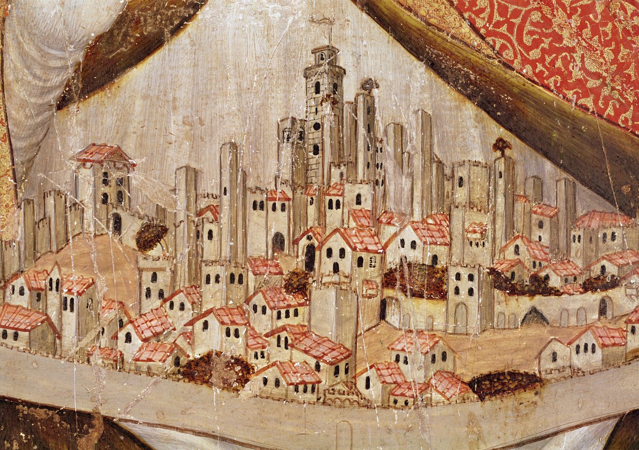 Detalj av San Gimignano, ca 1391 (tempera på panel) av Taddeo di Bartolo