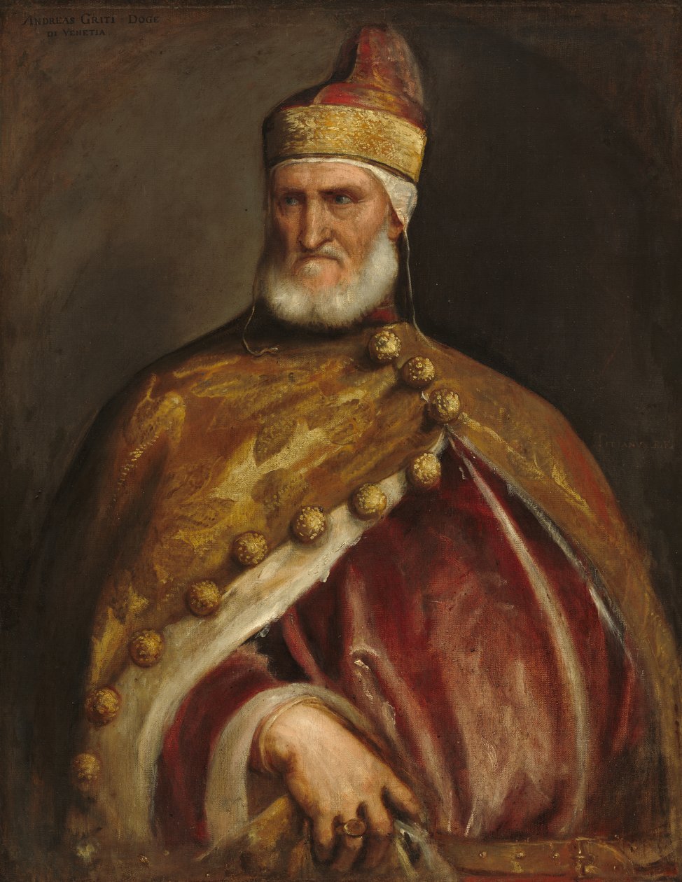 Portrait of Doge Andrea Gritti av Tiziano Vecelli