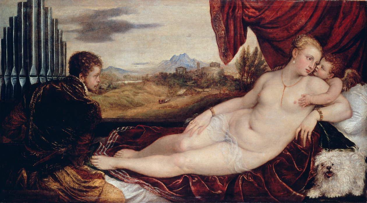 Venus with the Organ Player av Tiziano Vecelli