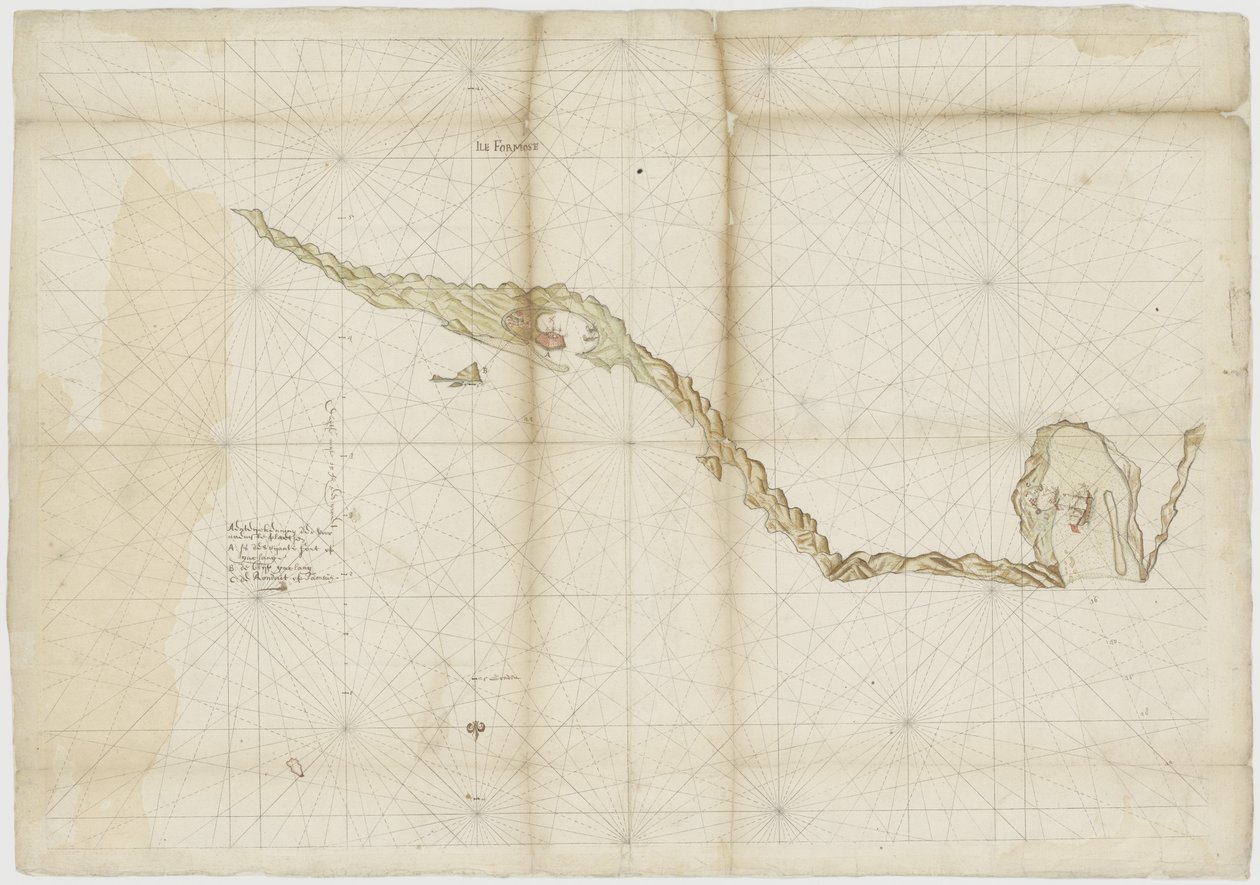 Kaartje van het Spaanse fort te Tamsui, later van de VOC av Unbekannt Unbekannt