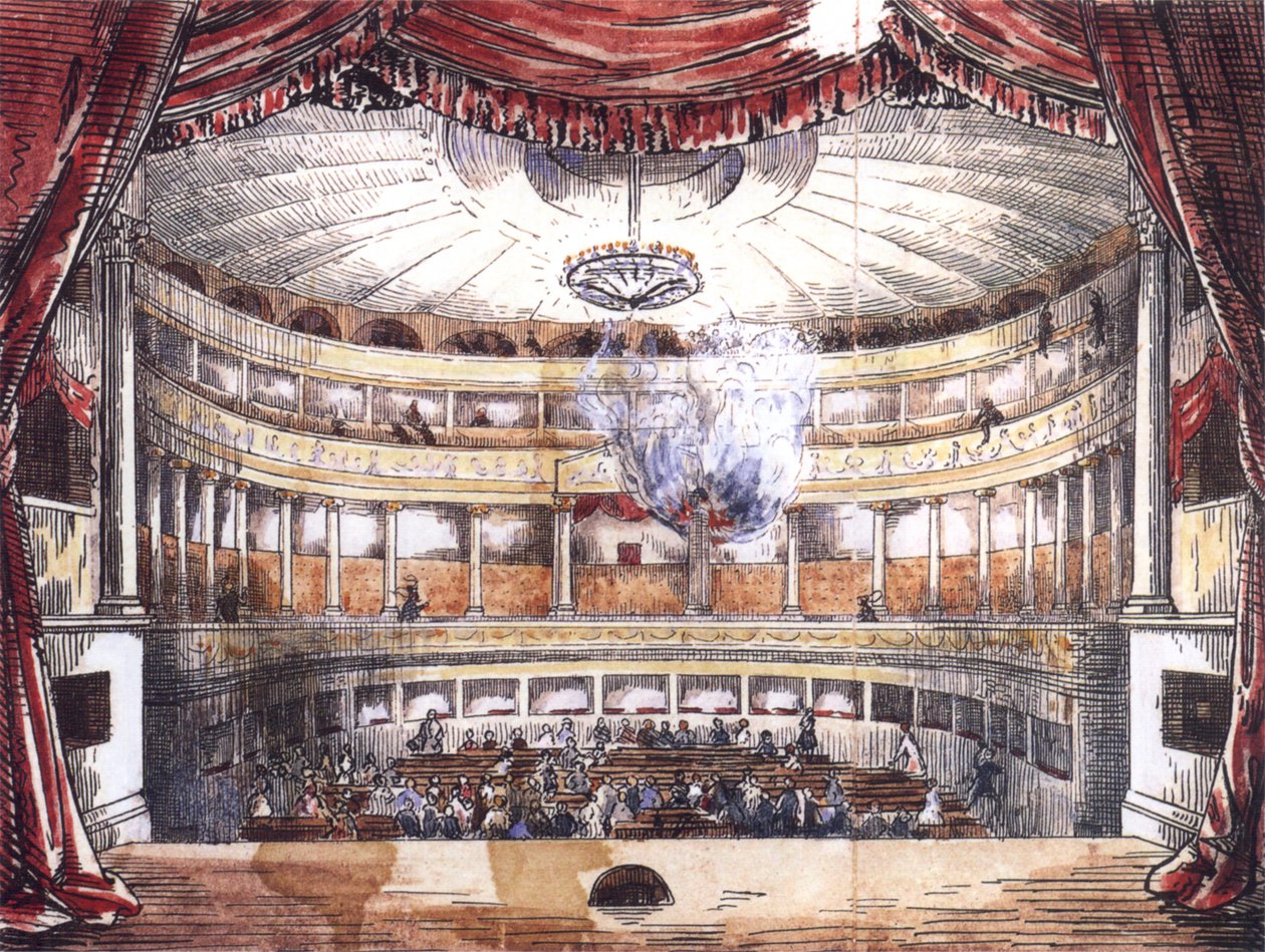 Brand i Karlsruhe hovteater den 28 februari 1847 av Unknown