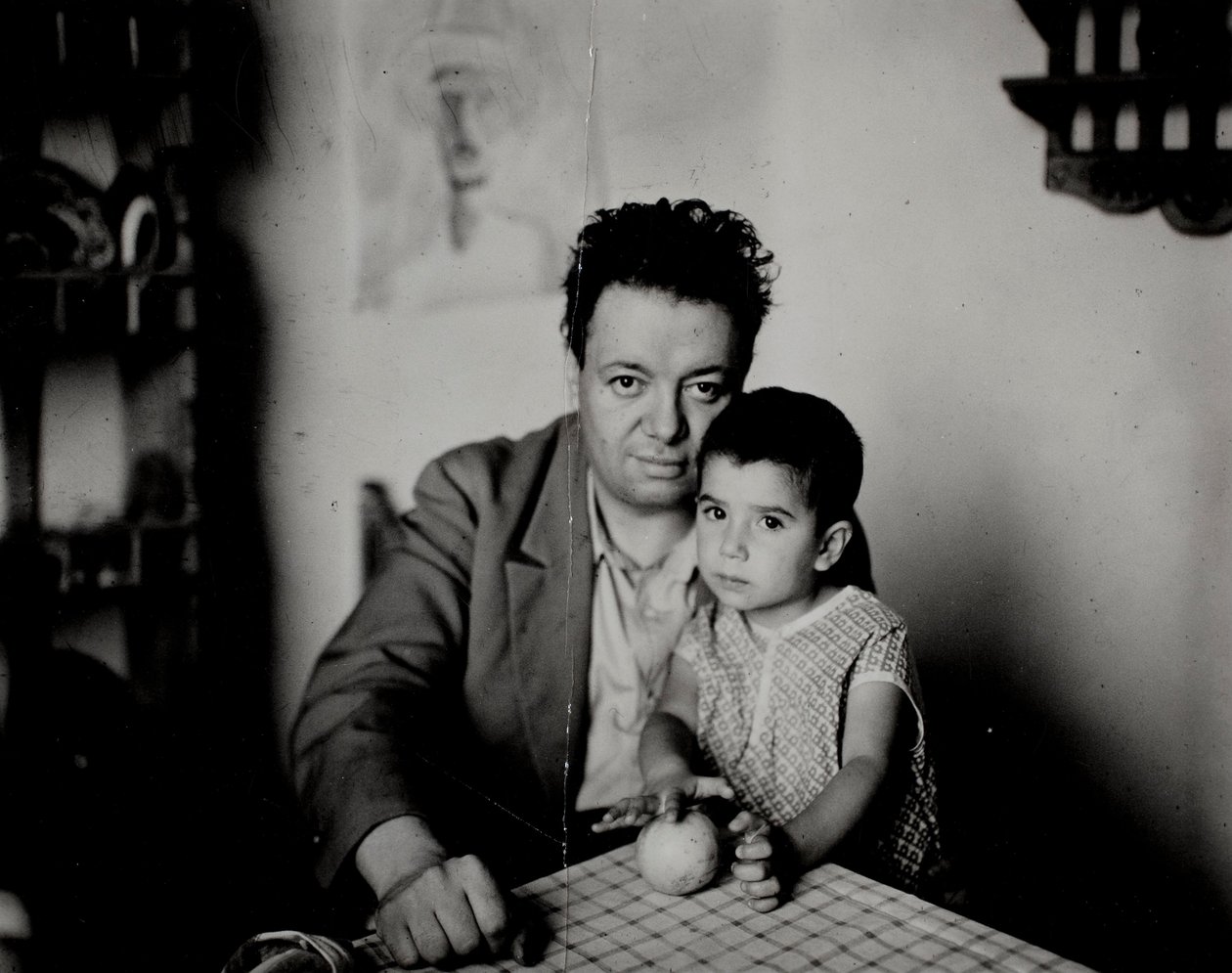 Diego Rivera och hans dotter Guadalupe Rivera Marín av Unknown