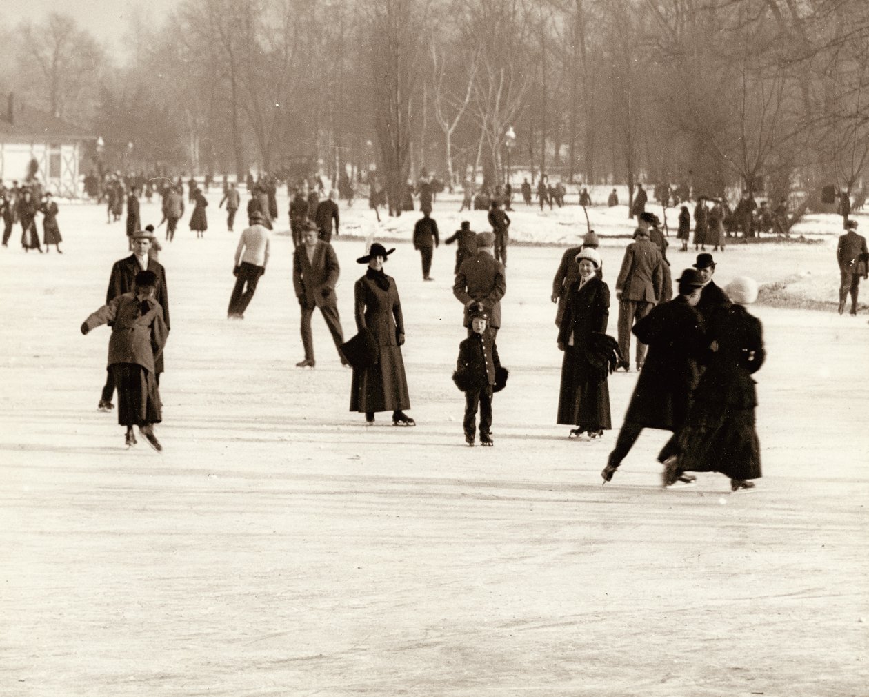 Ice skaters in Forest Park. av Unknown