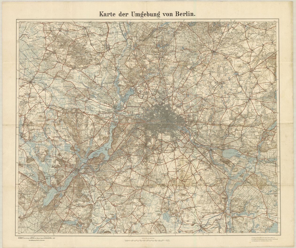 Karte der Umgebung von Berlin av Unknown
