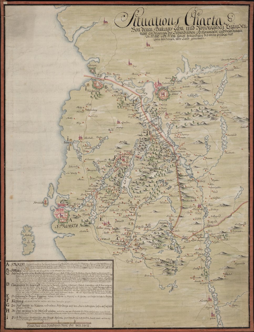 Situations Charta von denen Bahuus Lehn und Norwegißcen Gränzen av Unknown