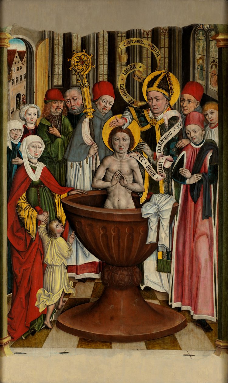 Dop av St. Augustina - sen gotisk målning i Moravian Gallery av Anonymous