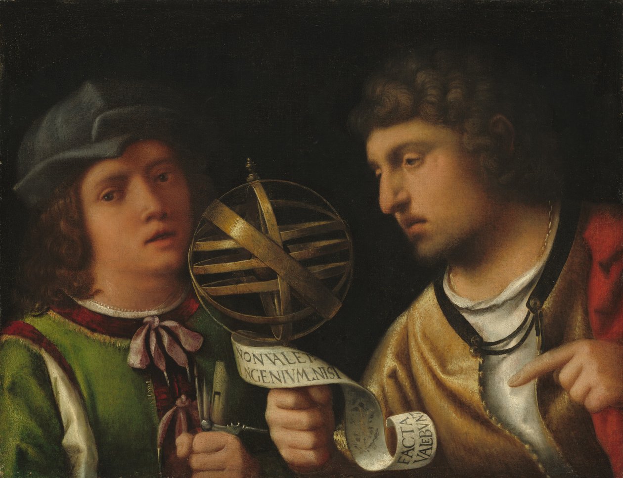 Giovanni Borgherini och hans handledare (olja på duk) av (1476/8-1510) Giorgione