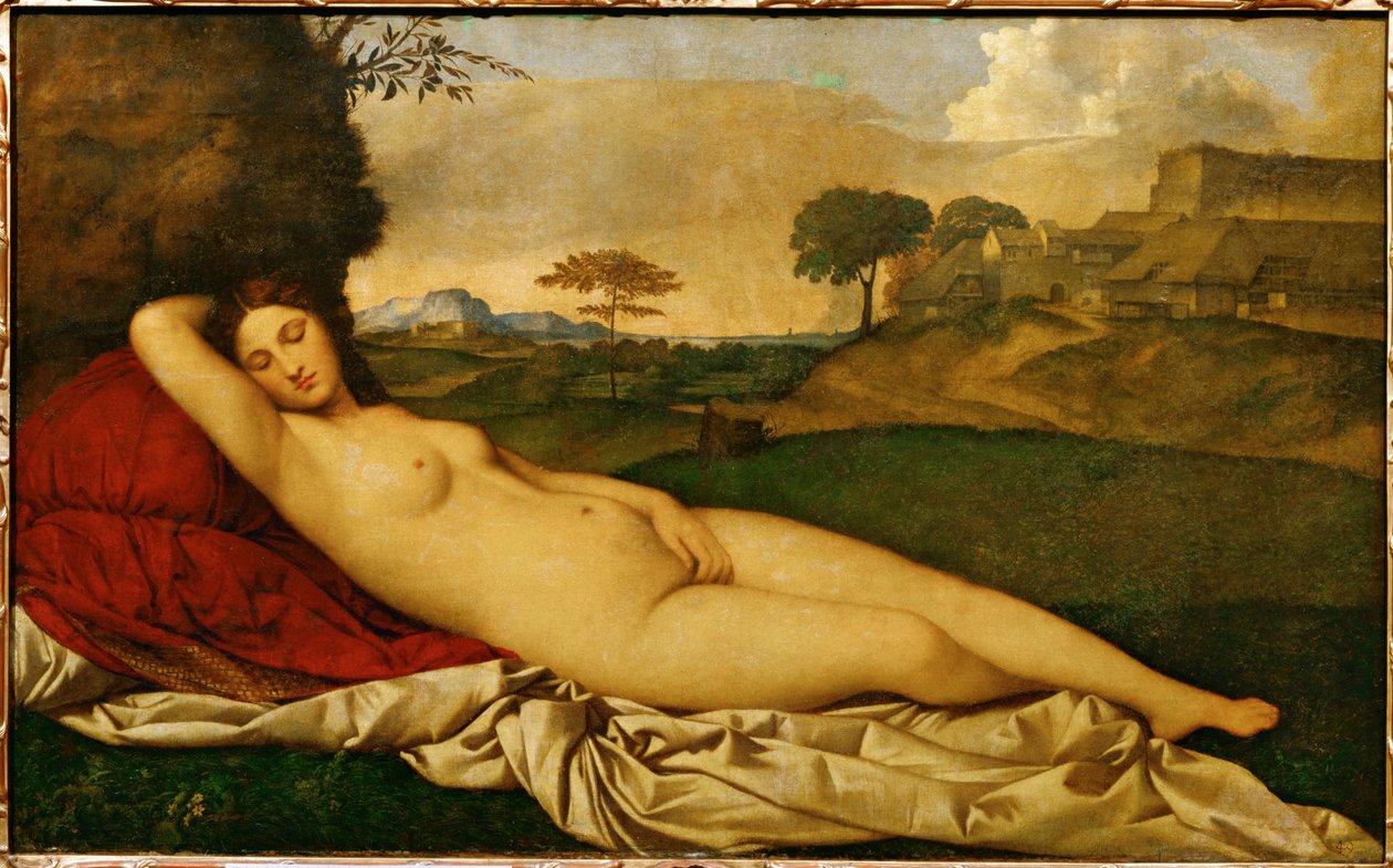 Sovande Venus (olja på duk) av (1476/8-1510) Giorgione