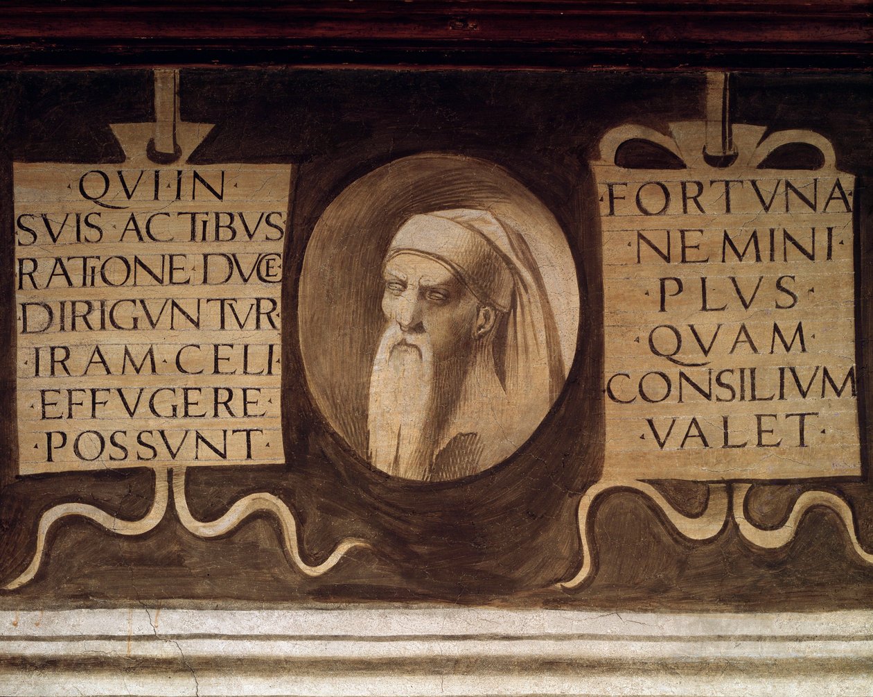Detalj av Maximes - Fresco, slutet av 1400-talet av Giorgione