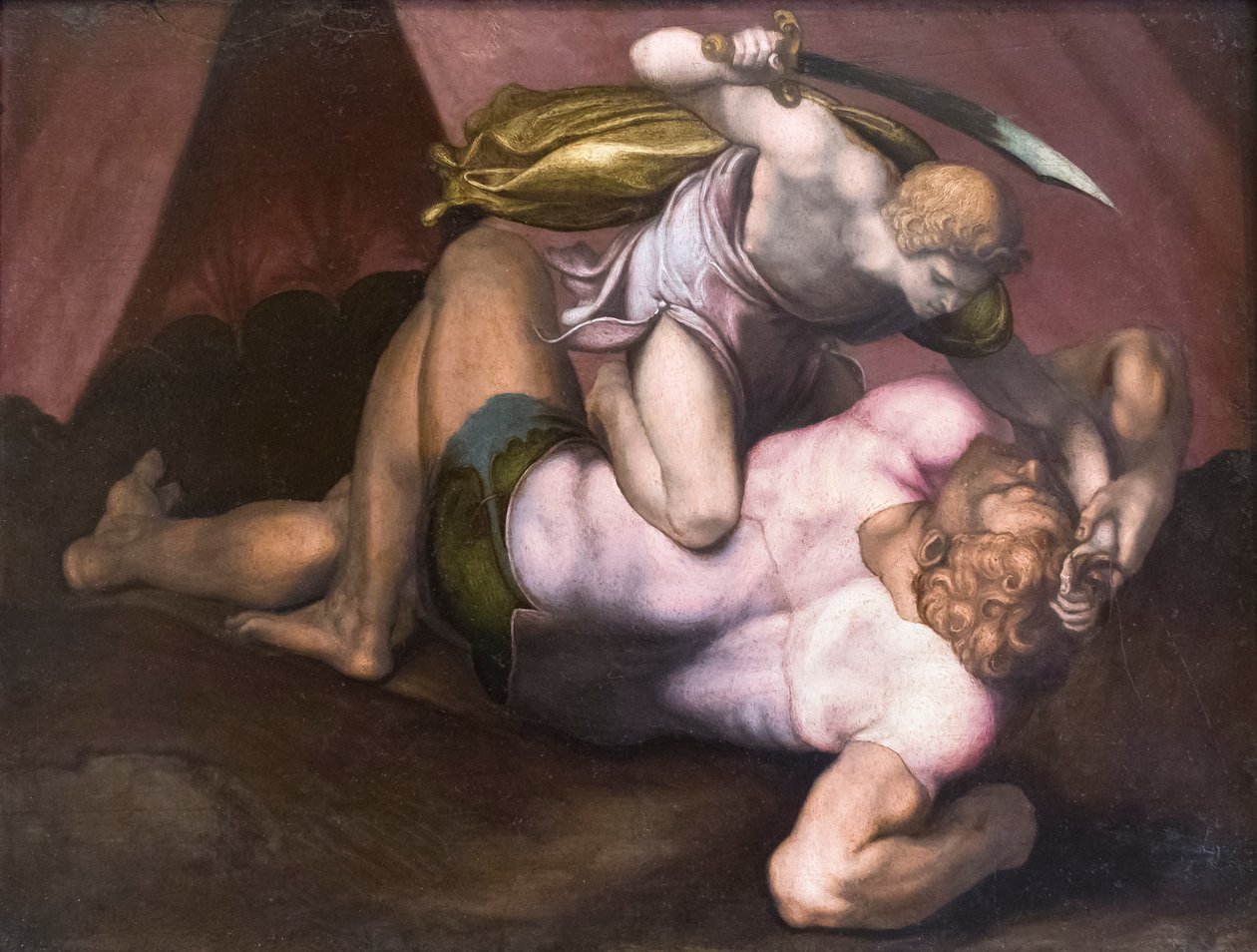 David och Goliat av (1509 66) Daniele da Volterra