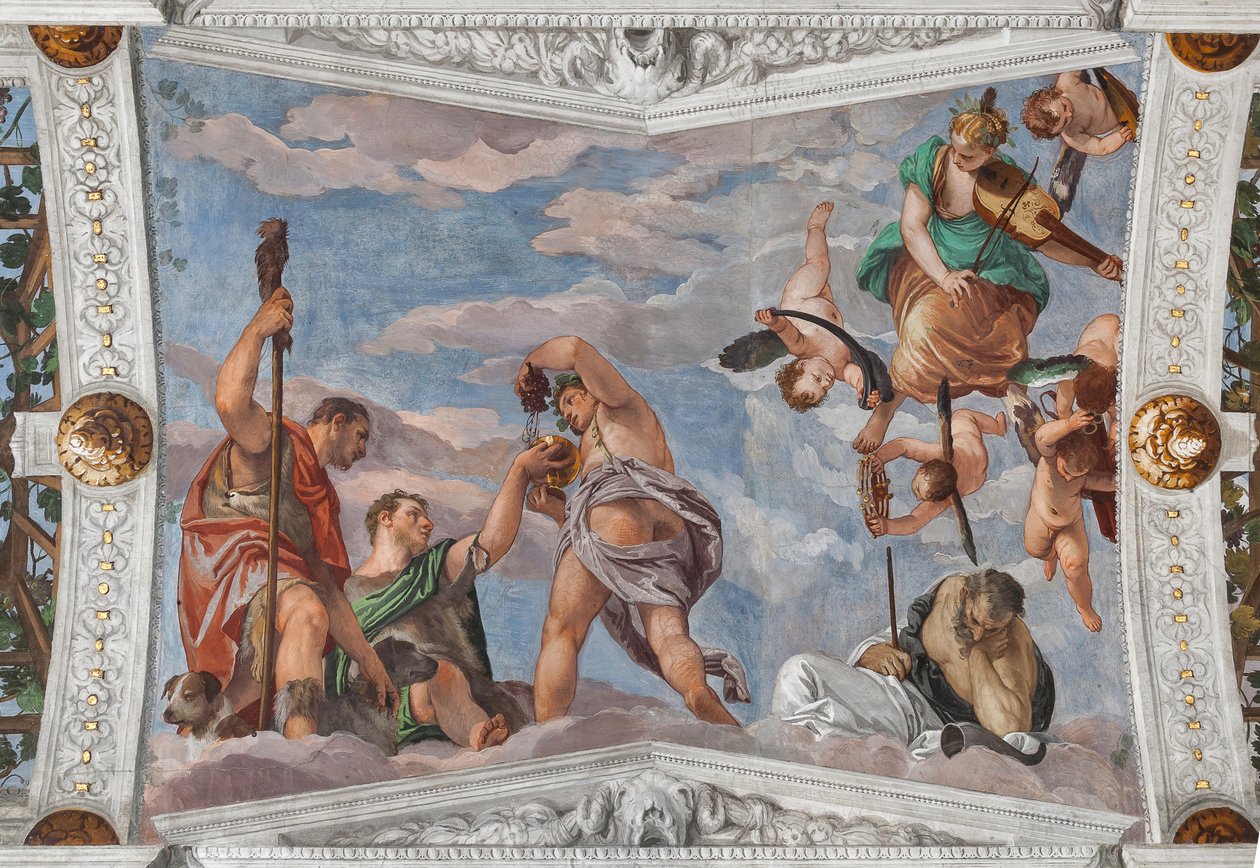 Bacchus lärde herdarna att använda druvor av Veronese