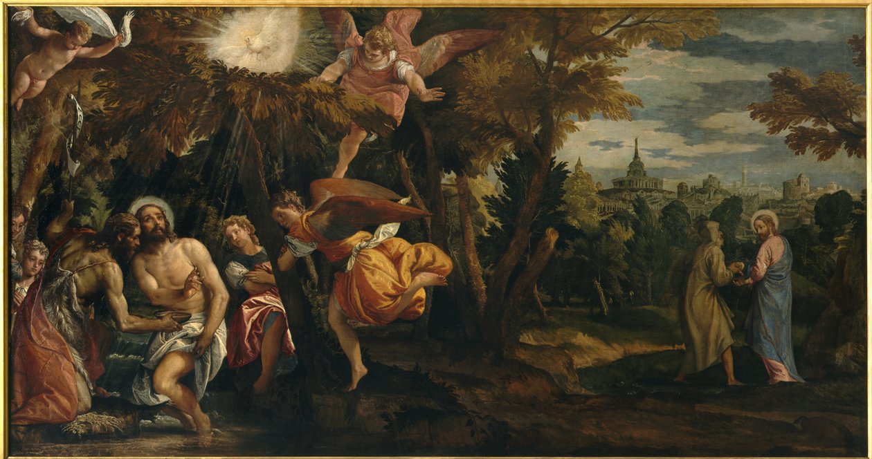 Dop och frestelse av Kristus, ca 1582 (olja på duk) av Veronese
