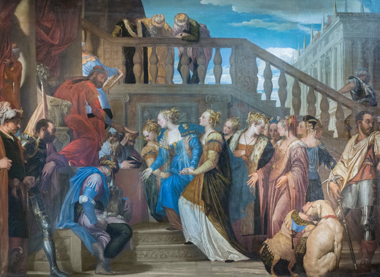 Esther och Ahasveros, 1560-69 (olja på duk) av (1528 88) Veronese