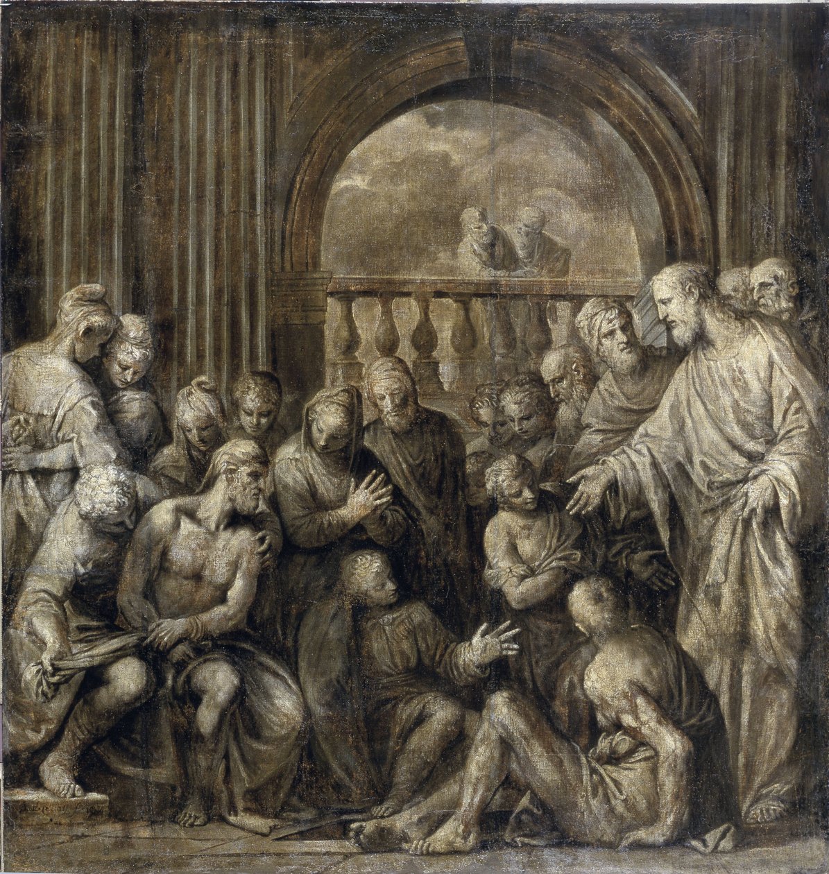 Lazarus uppståndelse (Lazarus av Betania). Målning av Paolo Veronese (1528-1588), olja på duk av Veronese