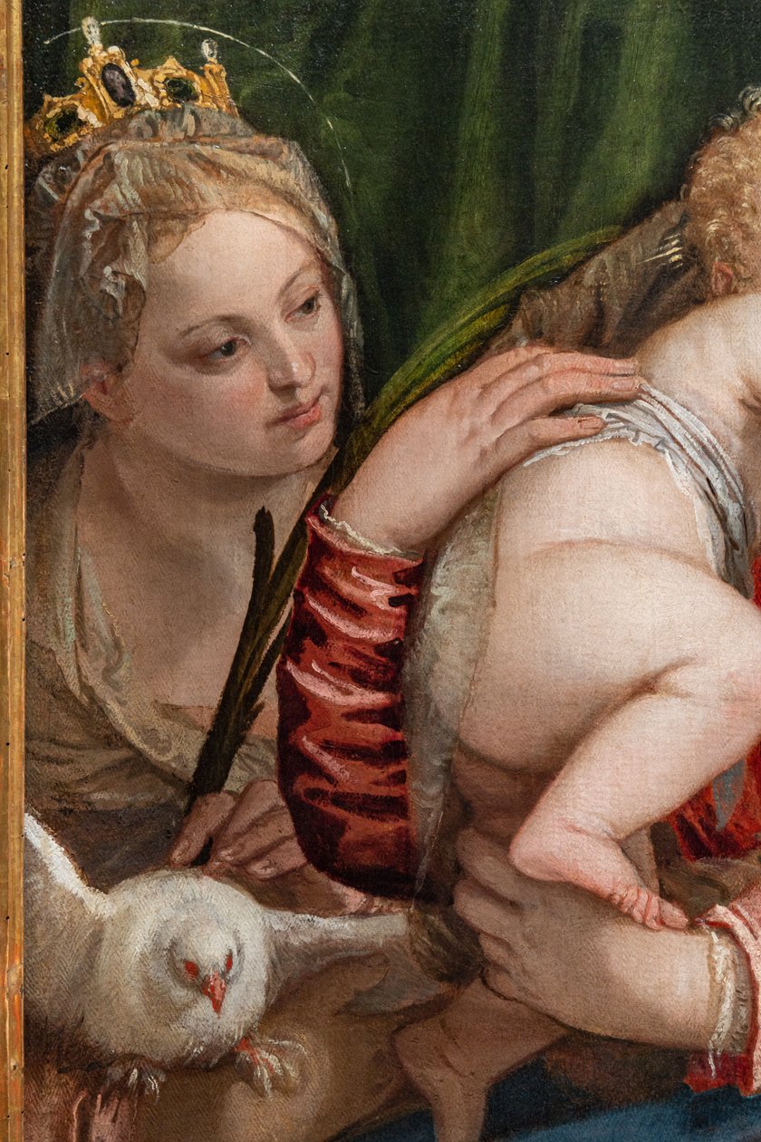 Madonna och Jesusbarnet mellan S. Catherine av Alessandria och Peter, detalj av (1528 88) Veronese