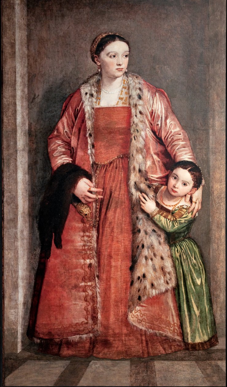 Porträtt av Livia Porto Thiene och hennes dotter Deidamia av (1528 88) Veronese